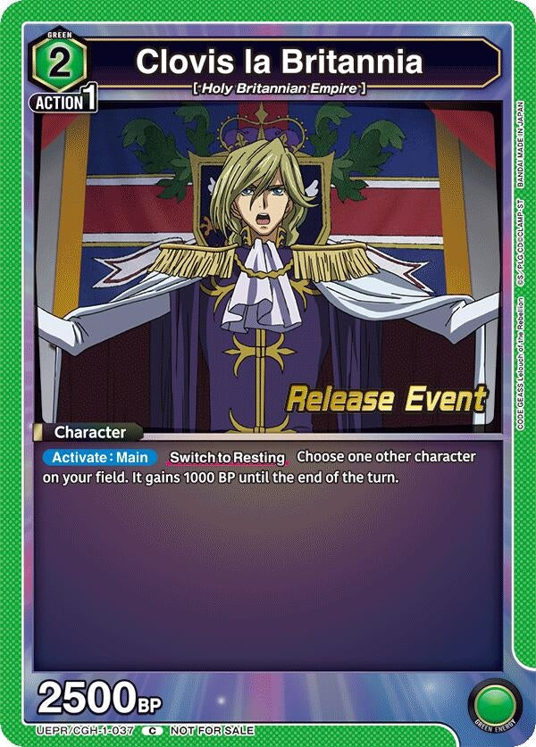 Image for Clovis la Britannia (UEPR/CGH-1-037) (UE04BT: CODE GEASS: Lelouch of the Rebellion Release Event Cards) (UE04BT_RE) - Union Arena