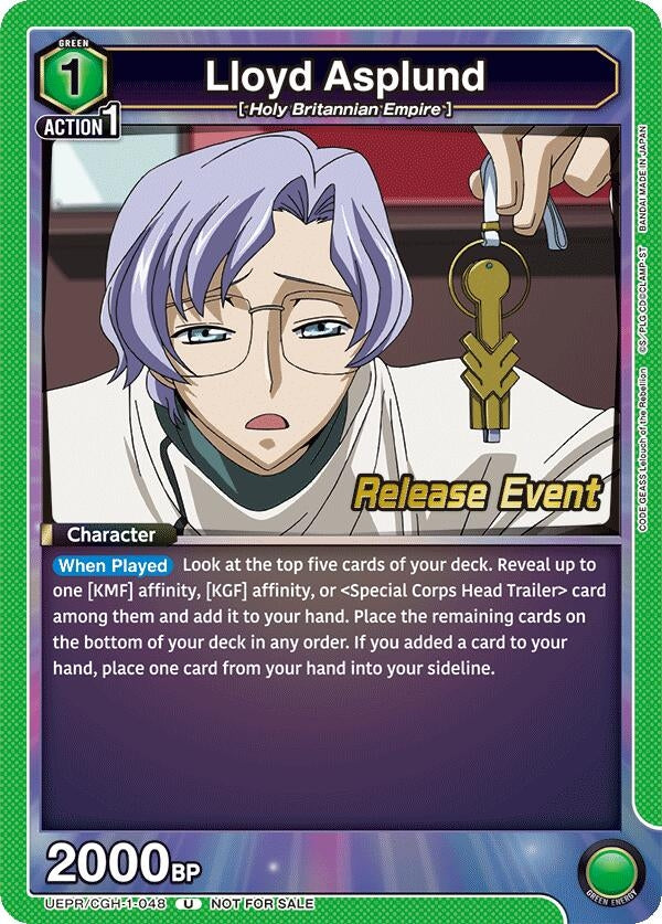 Image for Lloyd Asplund (UEPR/CGH-1-048) (UE04BT: CODE GEASS: Lelouch of the Rebellion Release Event Cards) (UE04BT_RE) - Union Arena