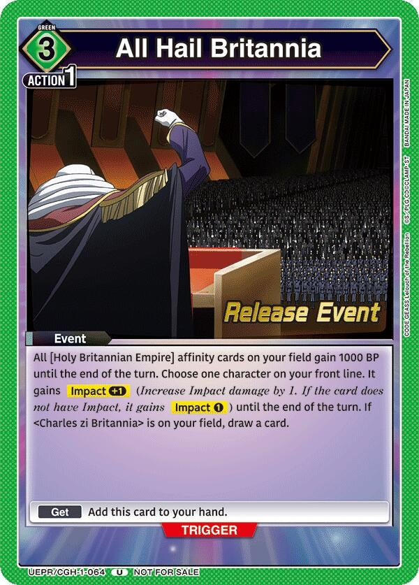Image for All Hail Britannia (UEPR/CGH-1-064) (UE04BT: CODE GEASS: Lelouch of the Rebellion Release Event Cards) (UE04BT_RE) - Union Arena