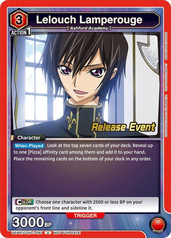 Image for Lelouch Lamperouge (091) (UEPR/CGH-1-091) (UE04BT: CODE GEASS: Lelouch of the Rebellion Release Event Cards) (UE04BT_RE) - Union Arena