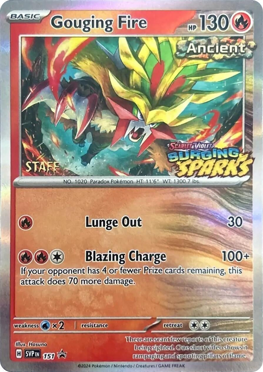 Image for Gouging Fire - 151 (Staff) (151) (SV: Scarlet & Violet Promo Cards) (SVP) - Pokemon