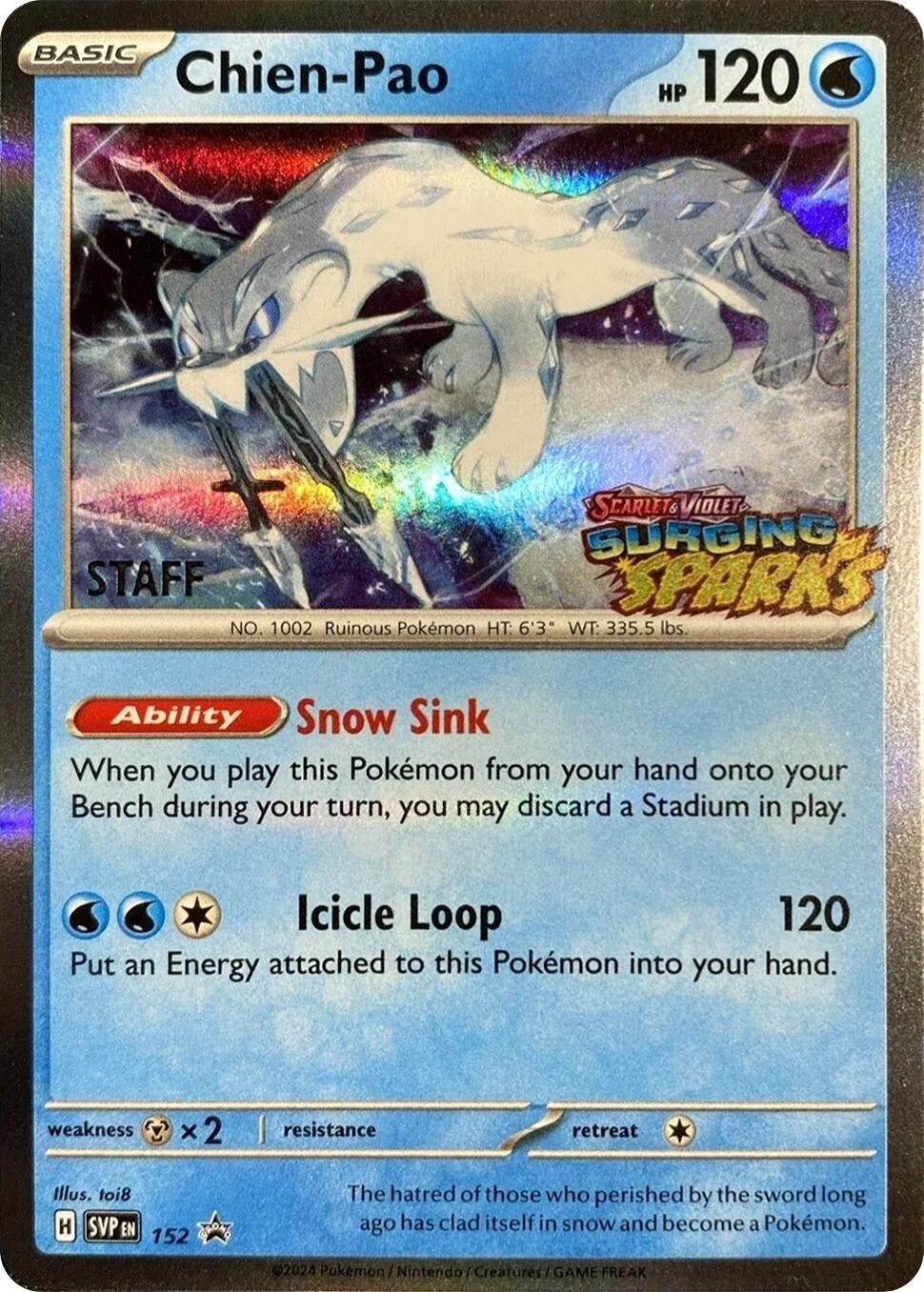 Image for Chien-Pao - 152 (Staff) (152) (SV: Scarlet & Violet Promo Cards) (SVP) - Pokemon