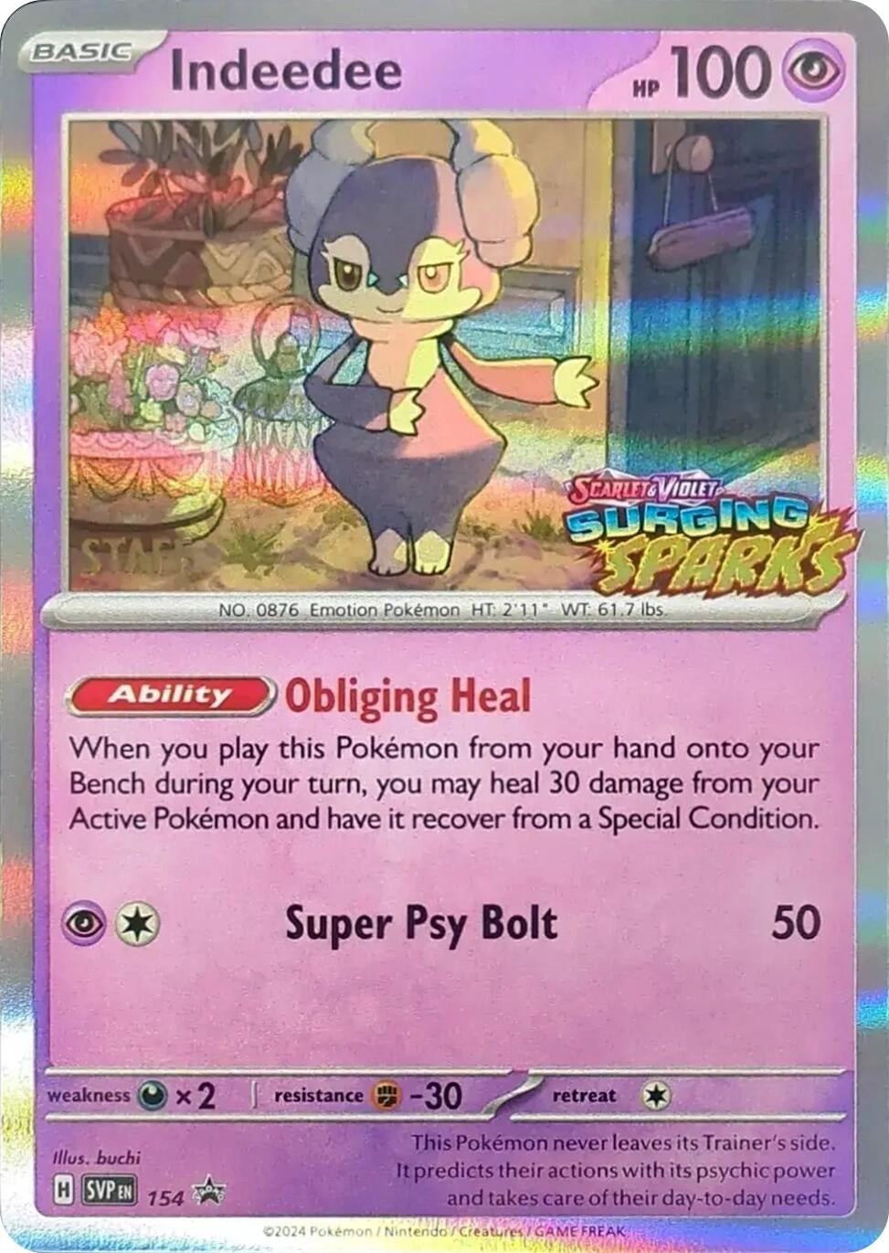 Image for Indeedee - 154 (Staff) (154) (SV: Scarlet & Violet Promo Cards) (SVP) - Pokemon