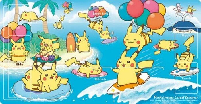 Image for Pokemon TCG: Pokemon Center Japan Exclusive Surfing Pikachu & Flying Pikachu - Playmats