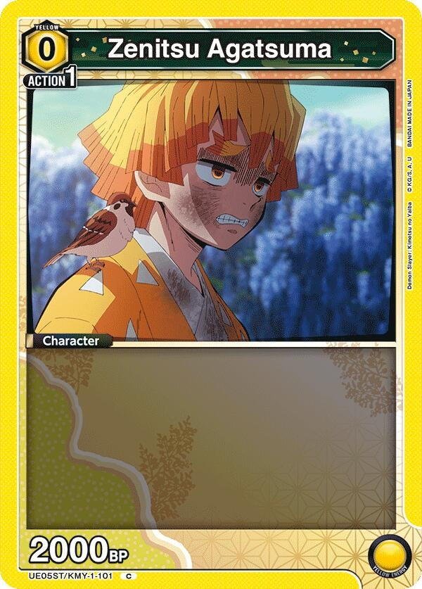 Image for Zenitsu Agatsuma (101) (UE05ST/KMY-1-101) (UE05ST: Demon Slayer: Kimetsu no Yaiba Starter Deck) (UE05ST) - Union Arena