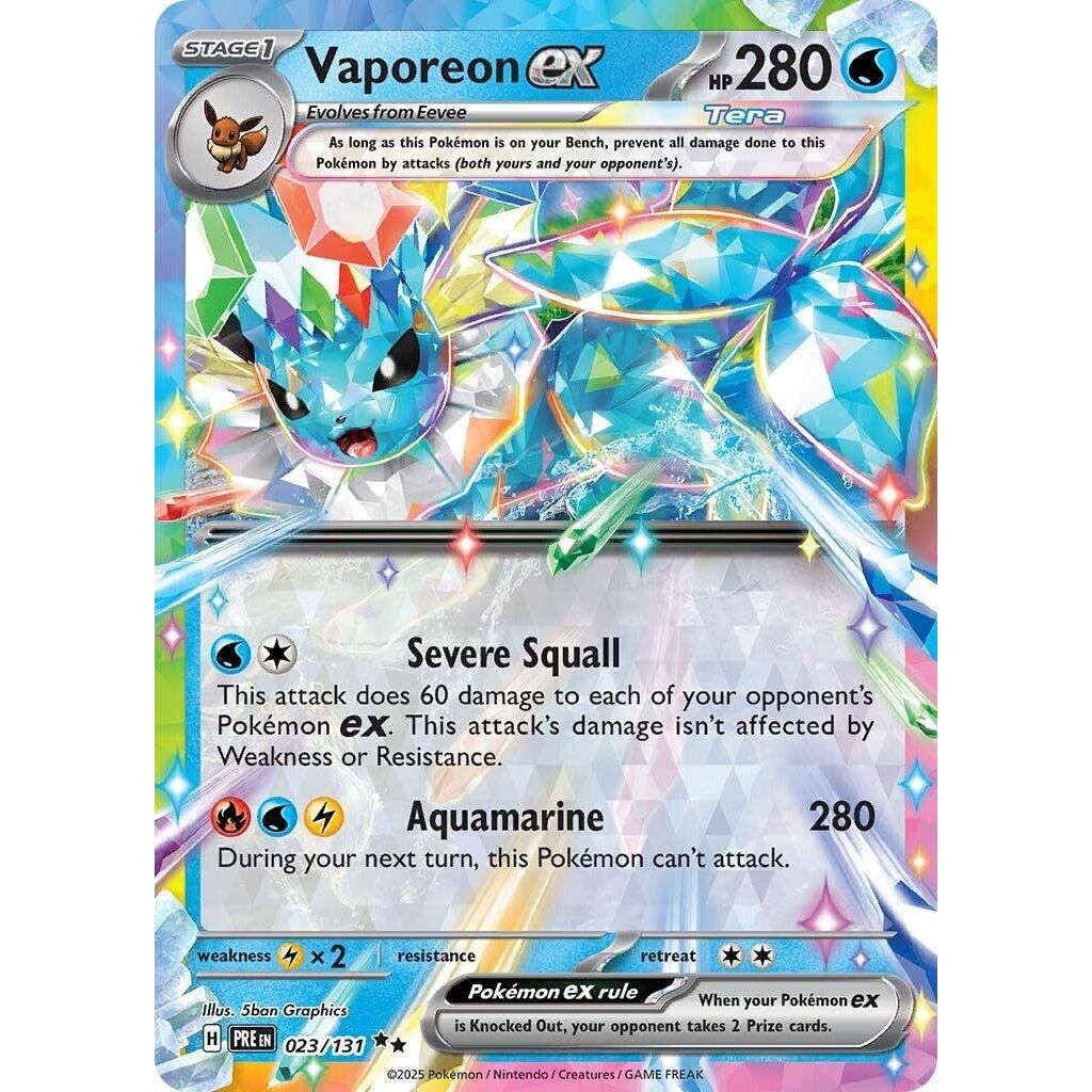 Vaporeon ex (023/131) (SV: Prismatic Evolutions) - PokeBox USA