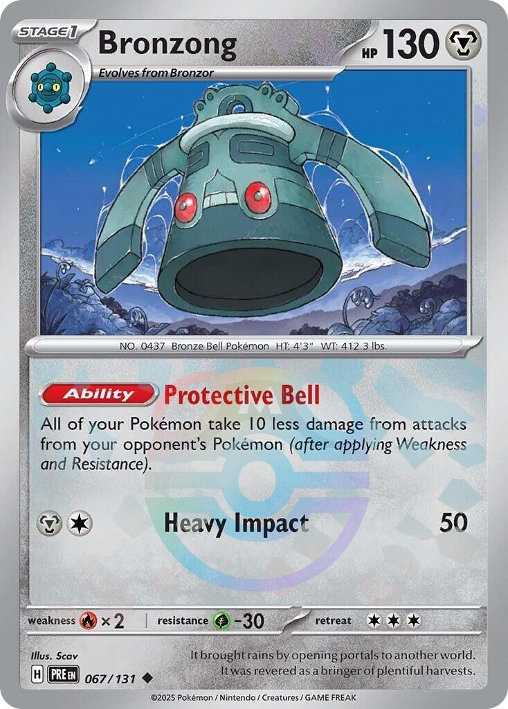 Image for Bronzong (Master Ball Pattern) (067/131) (SV: Prismatic Evolutions) - Pokemon