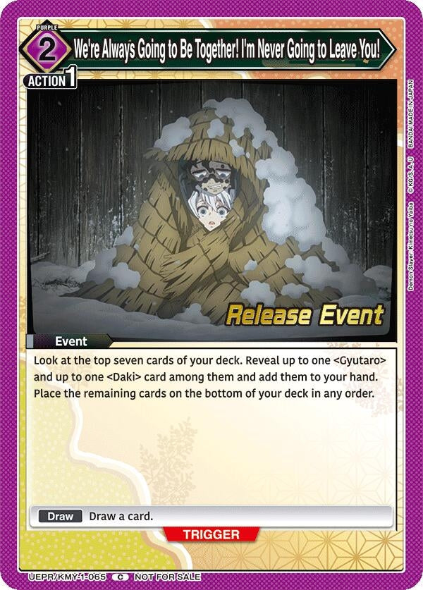 Image for We're Always Going to Be Together! I'm Never Going to Leave You! (UEPR/KMY-1-065) (UE05BT: Demon Slayer: Kimetsu no Yaiba Release Event Cards) (UE05BT_RE) - Union Arena