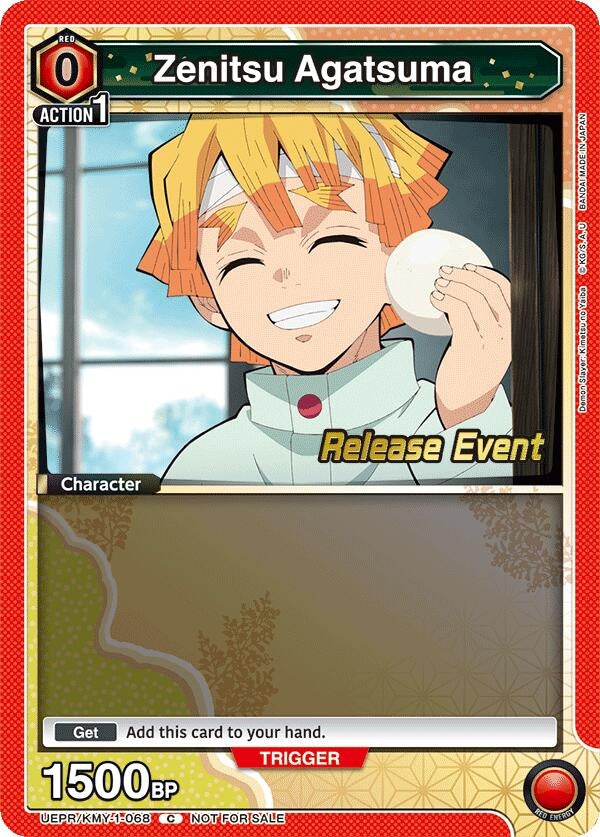 Image for Zenitsu Agatsuma (068) (UEPR/KMY-1-068) (UE05BT: Demon Slayer: Kimetsu no Yaiba Release Event Cards) (UE05BT_RE) - Union Arena