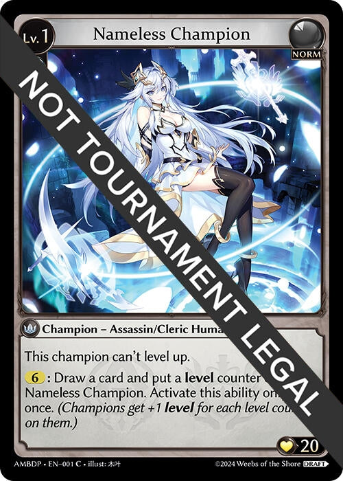 Image for Nameless Champion (Assassin/Cleric) (001) (Mortal Ambition Draft Pack) (AMBDP) - Grand Archive TCG