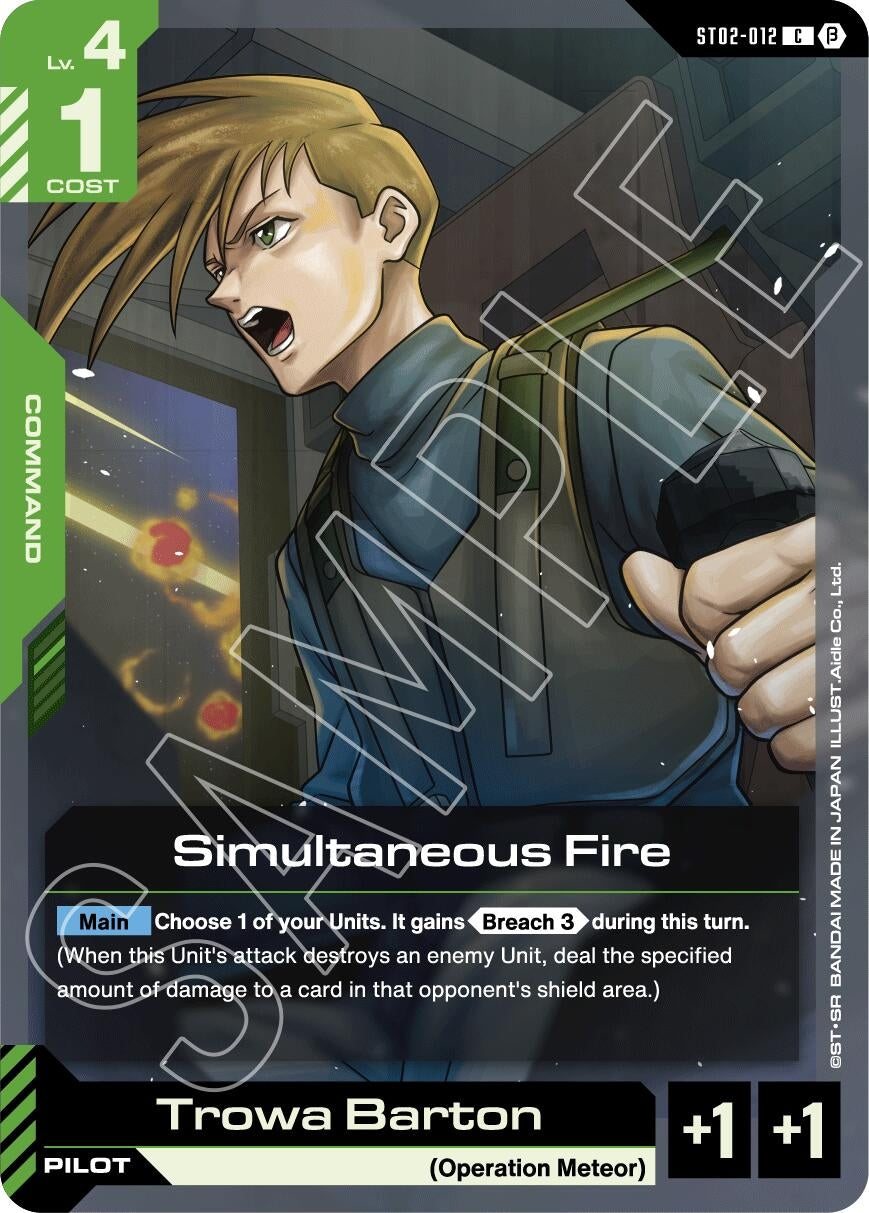 Image for Simultaneous Fire (ST02-012) (Edition Beta) (GD01_b) - Gundam Card Game
