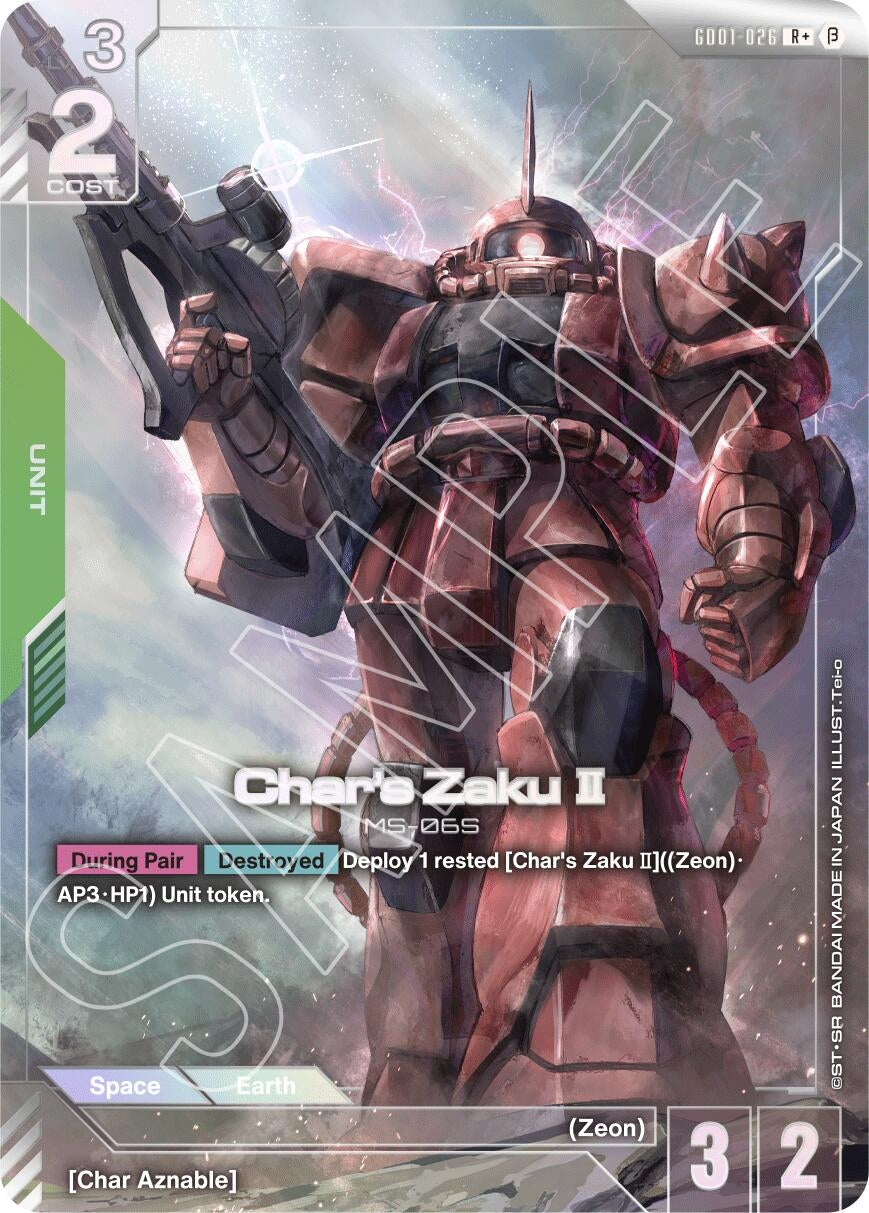 Image for Char's Zaku II (R+) (GD01-026) (Edition Beta) (GD01_b) - Gundam Card Game