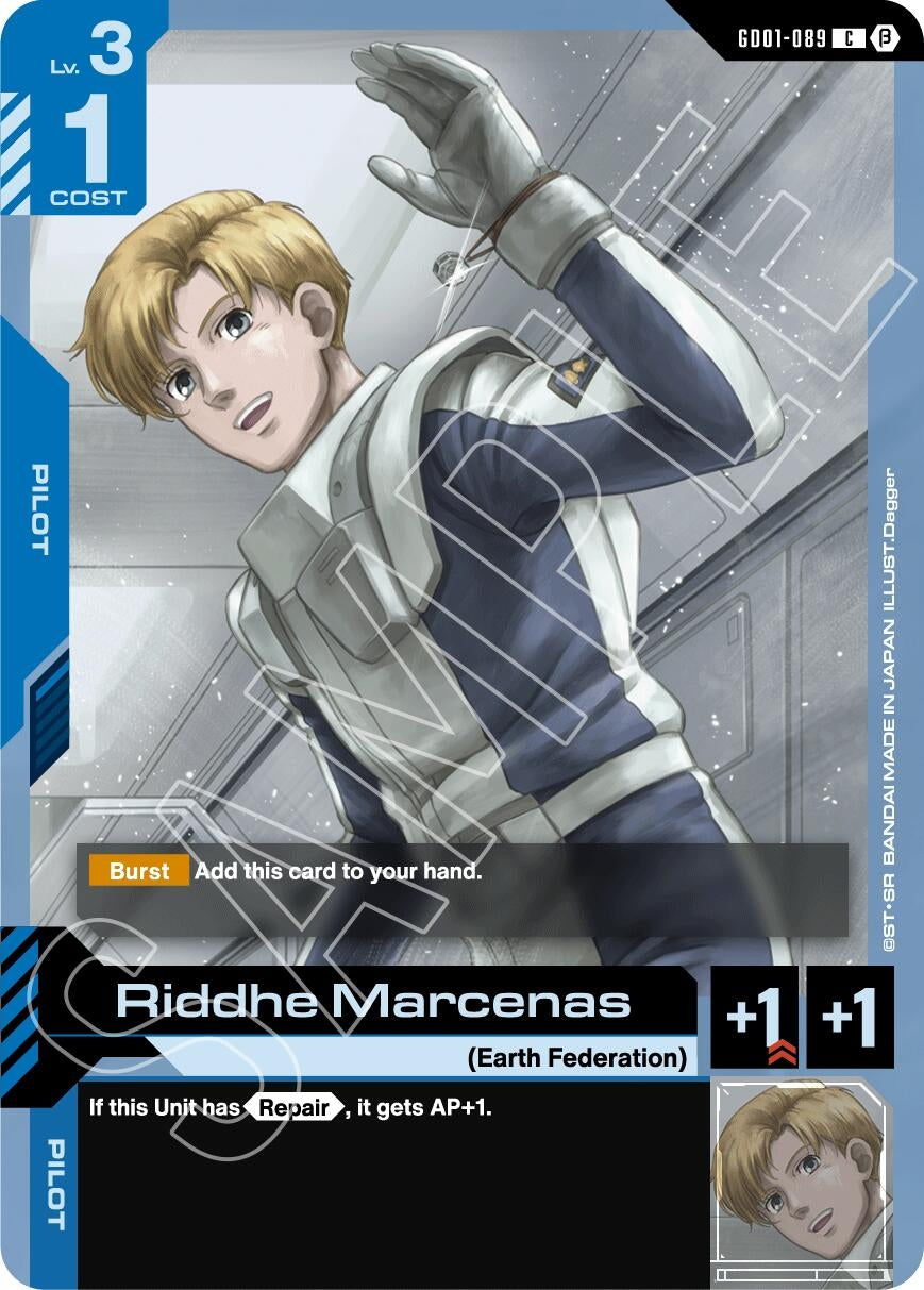 Image for Riddhe Marcenas (GD01-089) (Edition Beta) (GD01_b) - Gundam Card Game