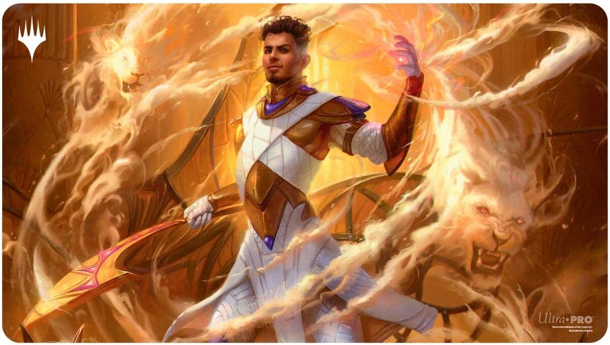 Image for Aetherdrift Playmat for Magic: The Gathering - Borderless Racer 3: Basri, Tomorrow's Champion - Playmats
