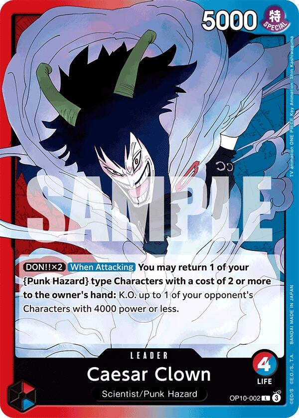 Image for Caesar Clown (002) (OP10-002) (Royal Blood) (OP10) - One Piece Card Game