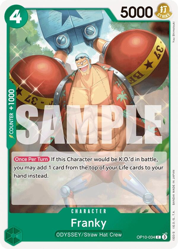 Image for Franky (034) (OP10-034) (Royal Blood) (OP10) - One Piece Card Game
