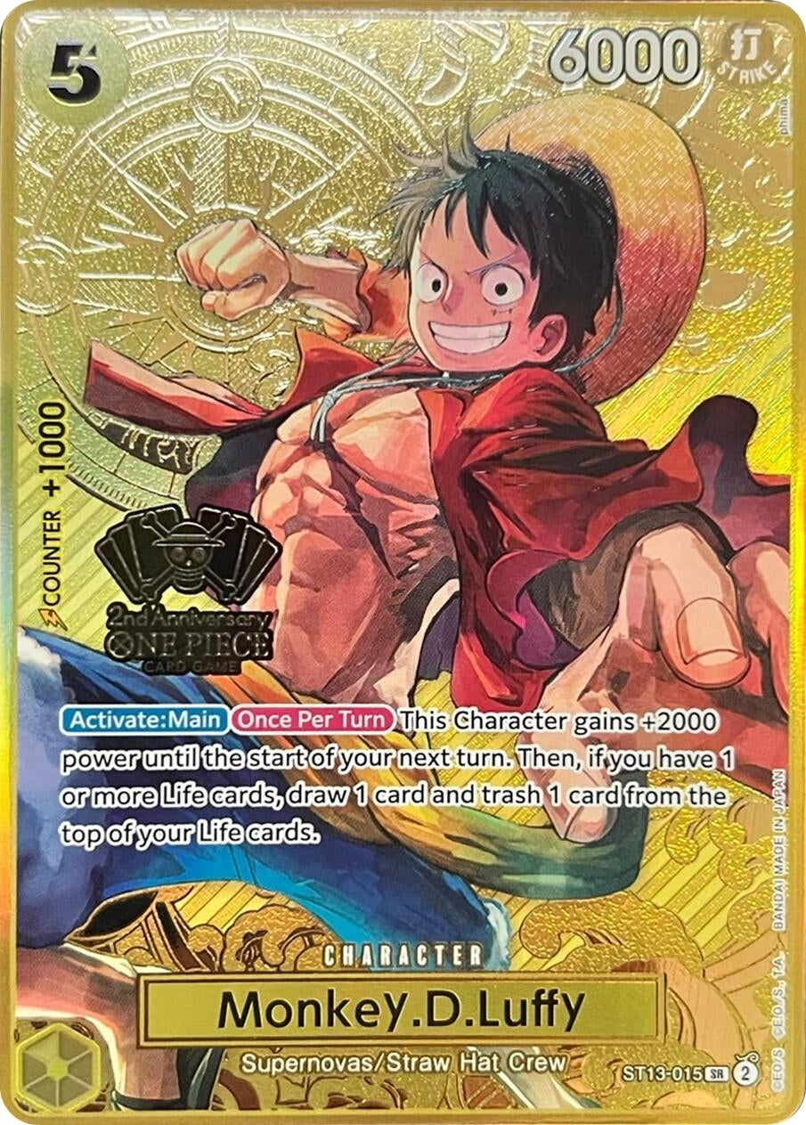 Image for Monkey.D.Luffy (One Piece Japanese Version 2nd Anniversary Set) (ST13-015) (One Piece Promotion Cards) (OP-PR) - One Piece Card Game