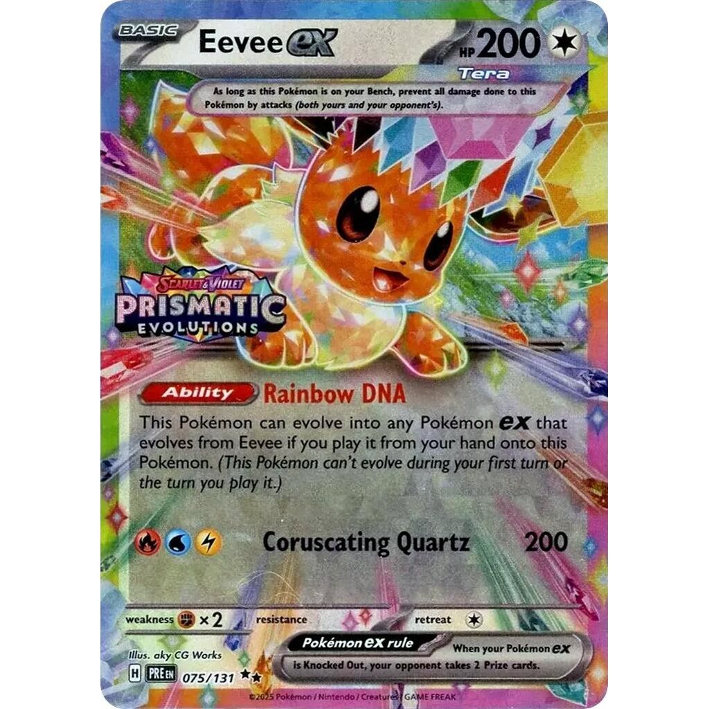 Eevee ex - 075/131 (Prismatic Evolutions Stamp) (075/131) (Miscellaneous Cards & Products) - PokeBox USA