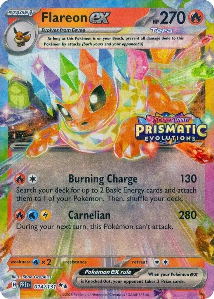 Image for Flareon ex - 014/131 (Prismatic Evolutions Stamp) (014/131) (Miscellaneous Cards & Products) (MCAP) - Pokemon