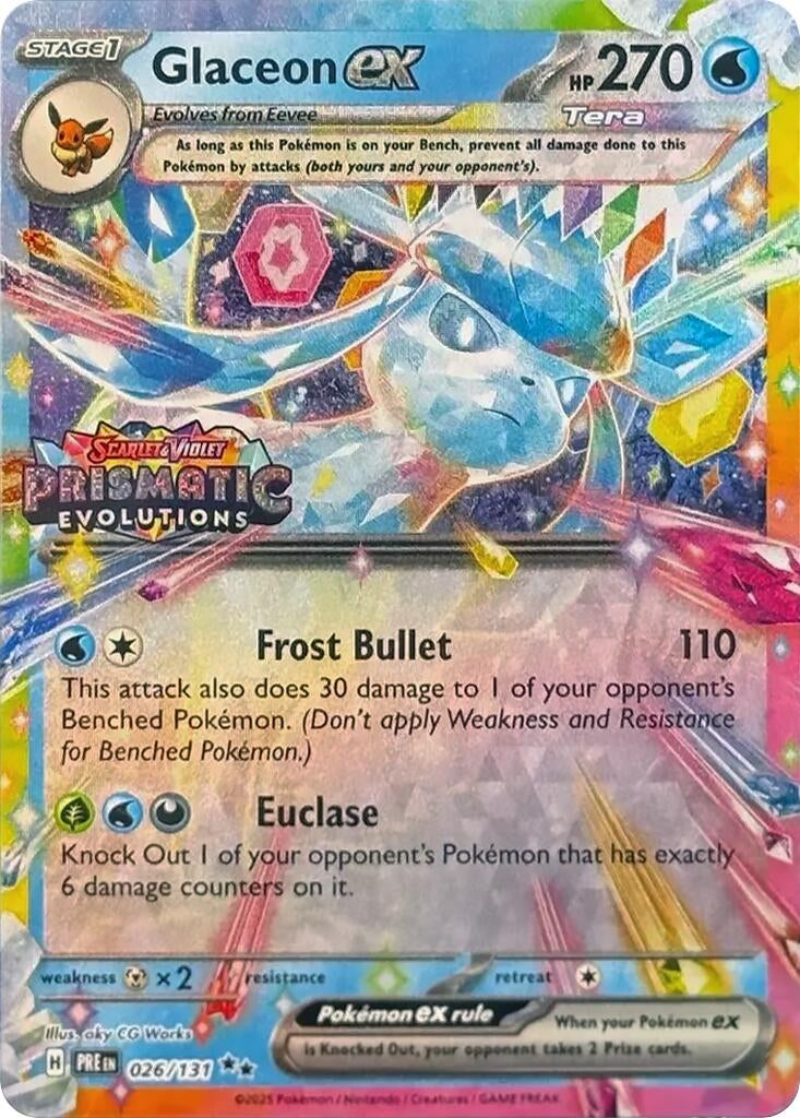 Image for Glaceon ex - 026/131 (Prismatic Evolutions Stamp) (026/131) (Miscellaneous Cards & Products) (MCAP) - Pokemon