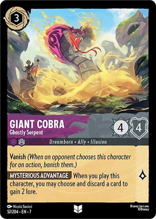 Image for Giant Cobra - Ghostly Serpent (57/204) (Archazia's Island) (7) - Disney Lorcana
