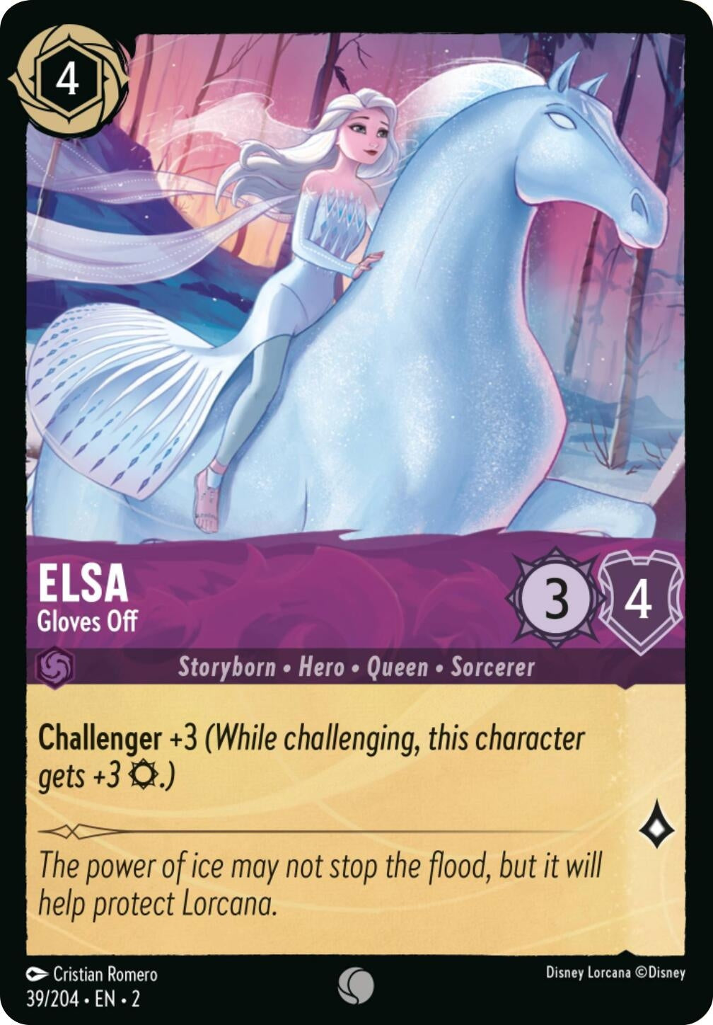 Image for Elsa - Gloves Off (Errata Version) (39/204) (Rise of the Floodborn) (2) - Disney Lorcana