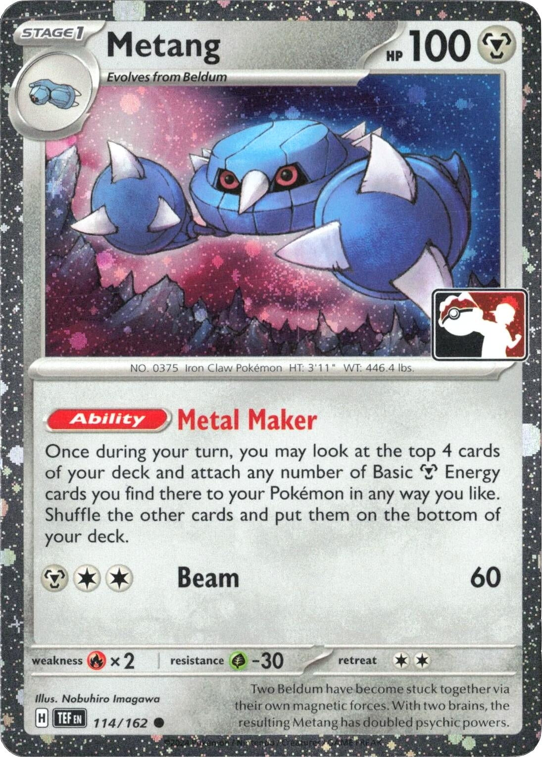 Image for Metang - 114/162 (Cosmos Holo) (114/162) (Prize Pack Series Cards) - Pokemon