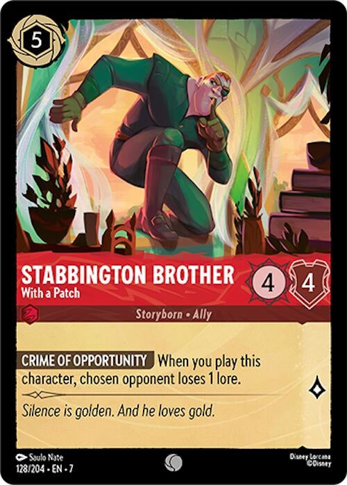 Image for Stabbington Brother - With a Patch (128/204) (Archazia's Island) (7) - Disney Lorcana