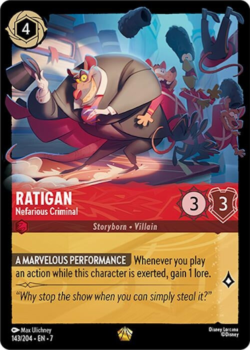 Image for Ratigan - Nefarious Criminal (143/204) (Archazia's Island) (7) - Disney Lorcana