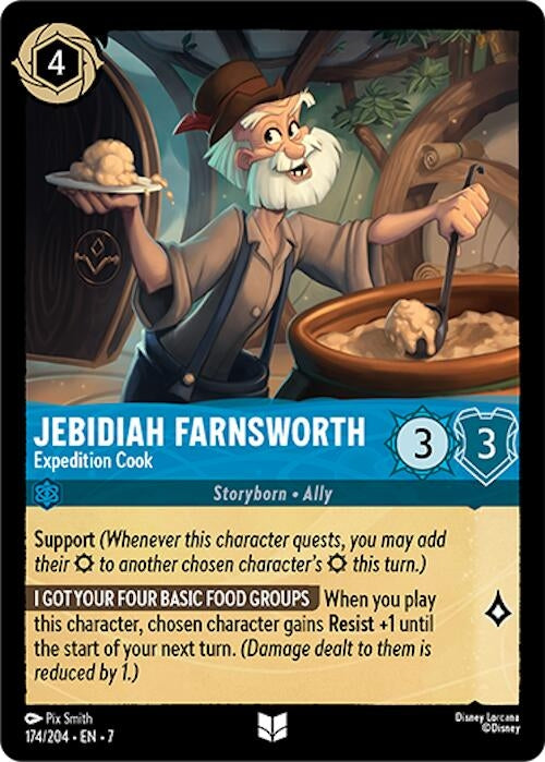 Image for Jebidiah Farnsworth - Expedition Cook (174/204) (Archazia's Island) (7) - Disney Lorcana