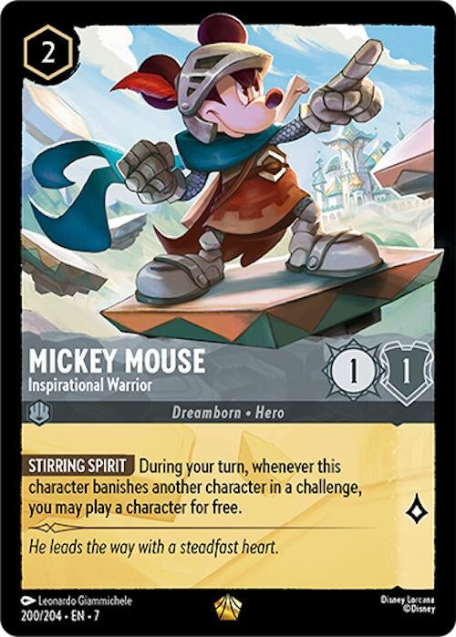 Image for Mickey Mouse - Inspirational Warrior (200/204) (Archazia's Island) (7) - Disney Lorcana