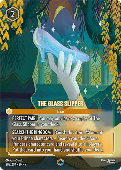 Image for The Glass Slipper (Enchanted) (208/204) (Archazia's Island) (7) - Disney Lorcana