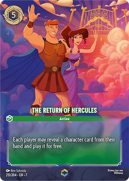 Image for The Return of Hercules (Enchanted) (215/204) (Archazia's Island) (7) - Disney Lorcana
