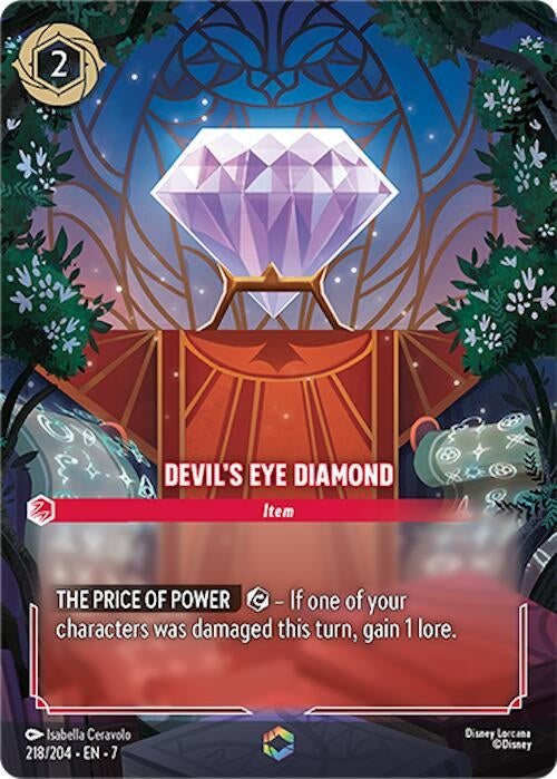 Image for Devil's Eye Diamond (Enchanted) (218/204) (Archazia's Island) (7) - Disney Lorcana