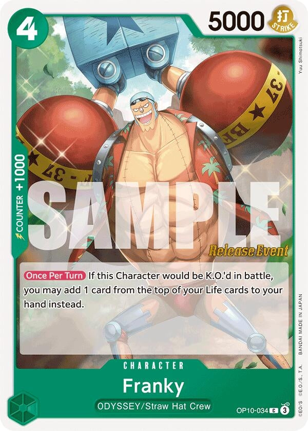 Image for Franky (034) (OP10-034) (Royal Blood Release Event Cards) (OP10 RE) - One Piece Card Game