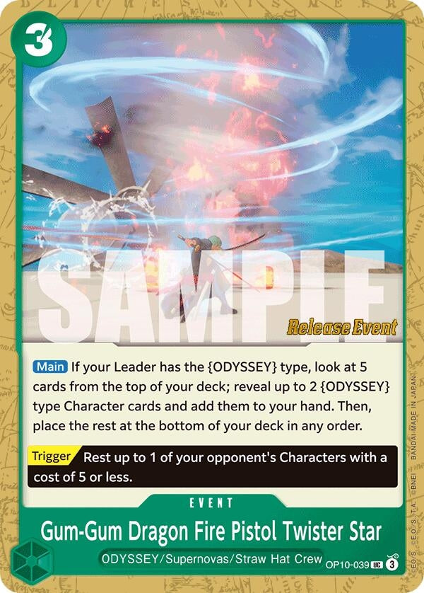 Image for Gum-Gum Dragon Fire Pistol Twister Star (OP10-039) (Royal Blood Release Event Cards) (OP10 RE) - One Piece Card Game