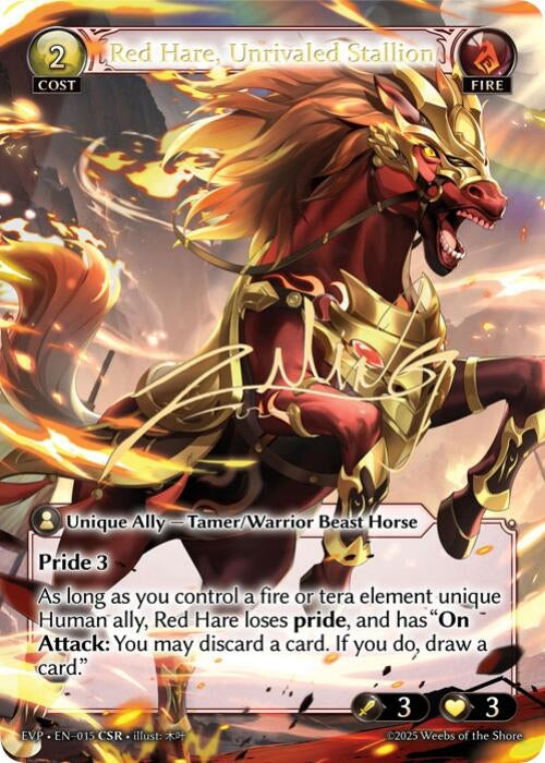 Image for Red Hare, Unrivaled Stallion (015) (Abyssal Heaven Event Pack) (EVP4) - Grand Archive TCG