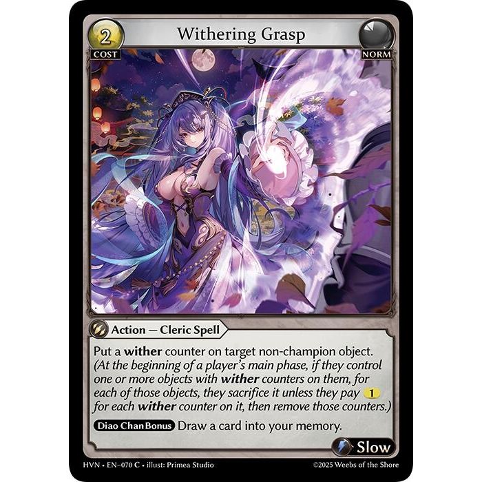 Image for Withering Grasp (070) (Abyssal Heaven) - Grand Archive TCG