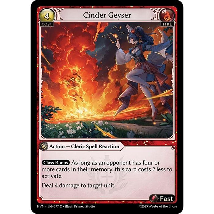 Image for Cinder Geyser (077) (Abyssal Heaven) - Grand Archive TCG