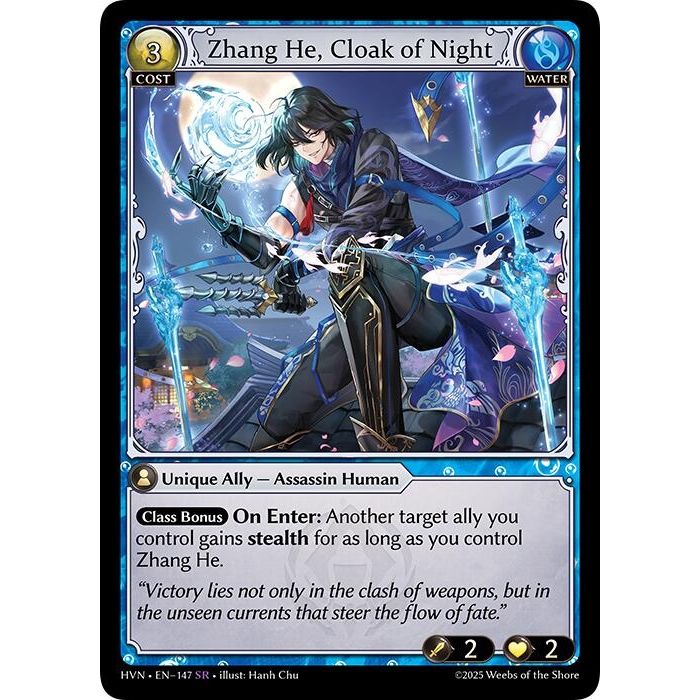 Image for Zhang He, Cloak of Night (147) (Abyssal Heaven) - Grand Archive TCG
