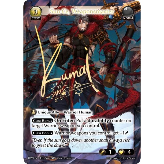 Image for Sun Ce, Weaponsmaster (CSR) (066) (Abyssal Heaven) - Grand Archive TCG