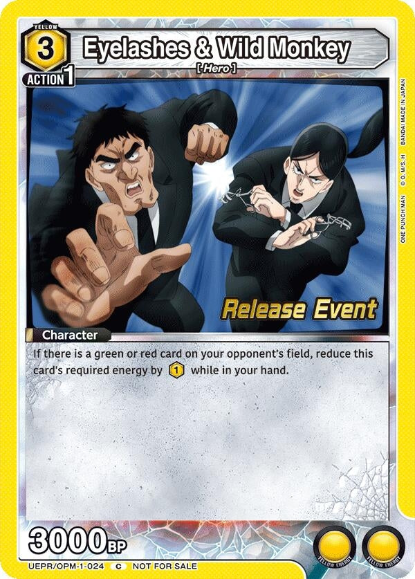Image for Eyelashes & Wild Monkey (UEPR/OPM-1-024) (UE06BT: One Punch Man Release Event Cards) (UE06BT_RE) - Union Arena