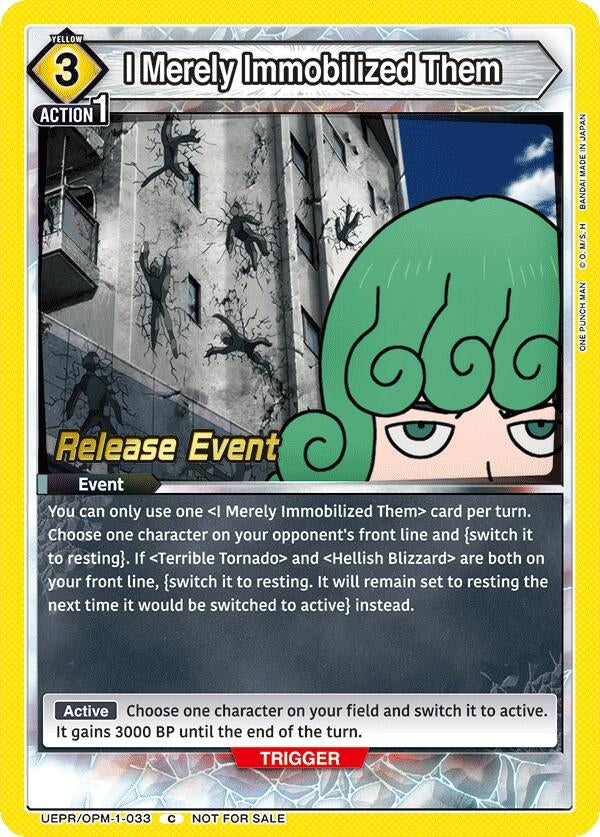 Image for I Merely Immobilized Them (UEPR/OPM-1-033) (UE06BT: One Punch Man Release Event Cards) (UE06BT_RE) - Union Arena