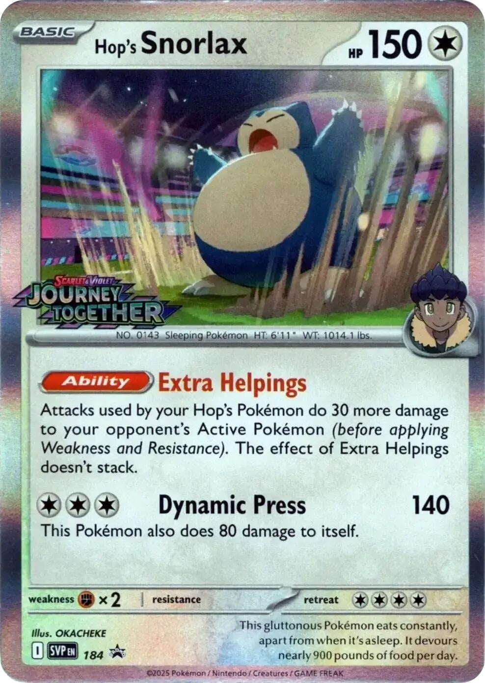 Hop's Snorlax - 184 (Prerelease) (184) (SV: Scarlet & Violet Promo Cards)