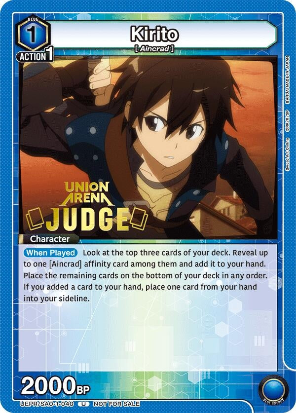 Image for Kirito (040) (Judge Pack) (UEPR/SAO-1-040) (Union Arena Promotion Cards) (UEPR) - Union Arena