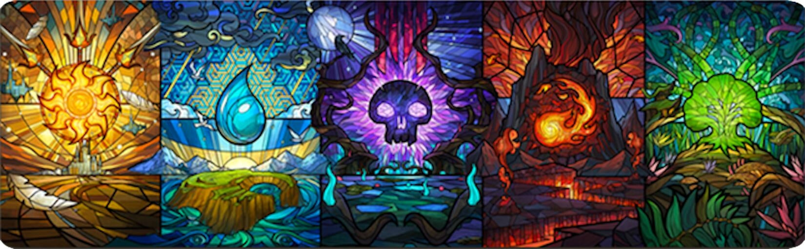 Image for Magali Villeneuve Playmat for Magic: The Gathering (Kickstarter Exclusive) - Stained Glass 8ft Playmat - Playmats