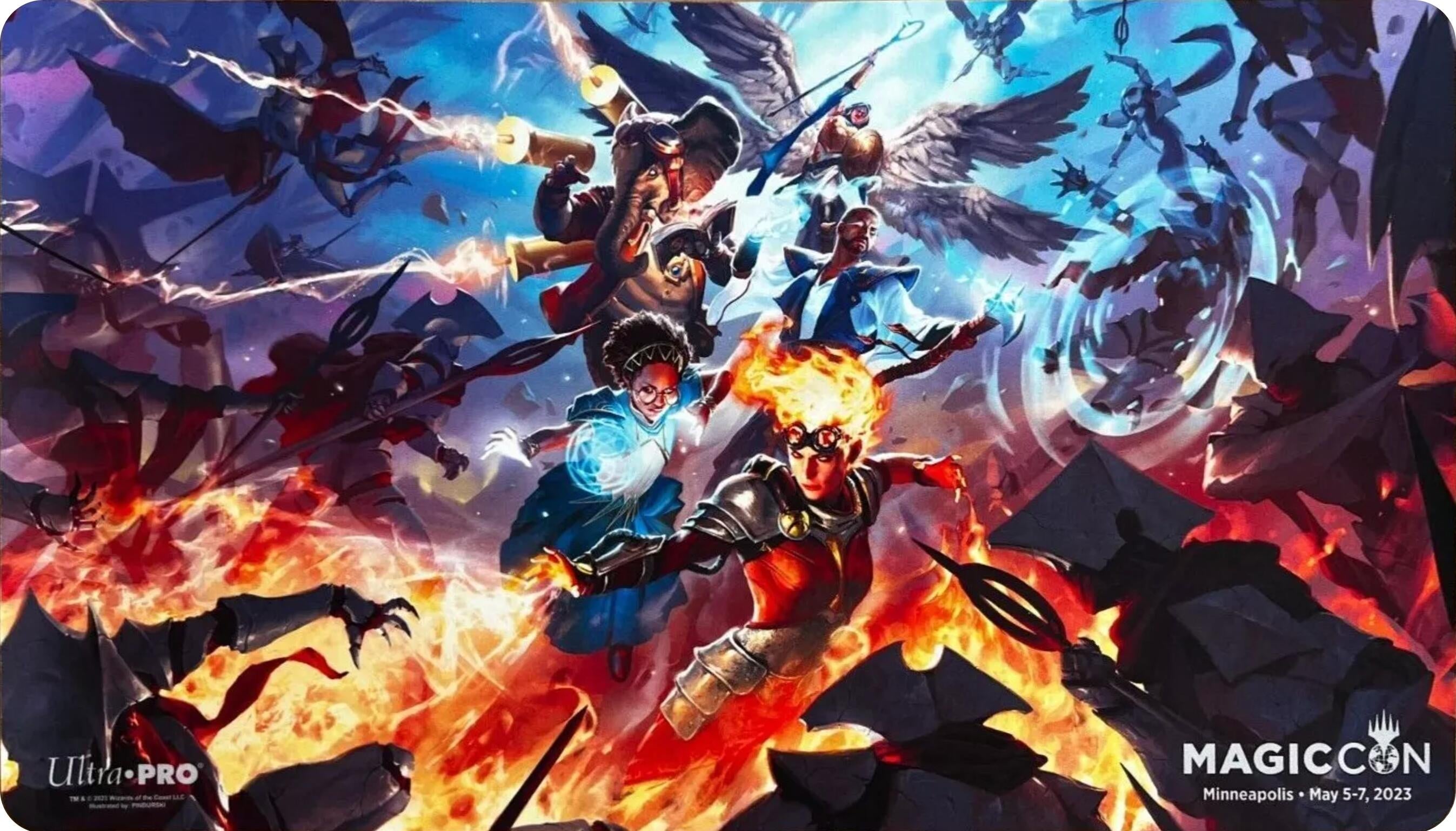 Image for MagicCon Minneapolis 2023 Ultra Pro Exclusive Playmat for Magic: The Gathering - March of the Machines Key Art - Playmats