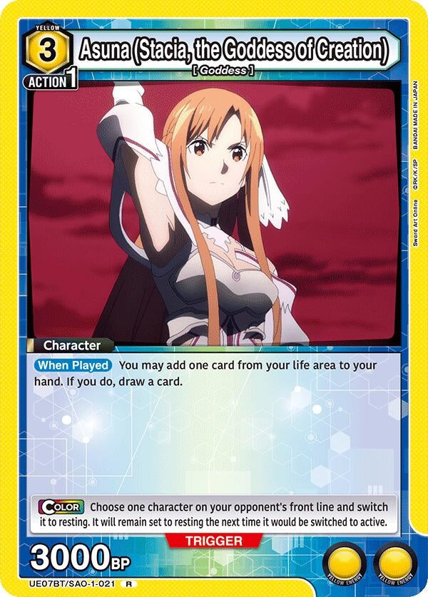 Image for Asuna (Stacia, the Goddess of Creation) (021) (UE07BT/SAO-1-021) (UE07BT: Sword Art Online) (UE07BT) - Union Arena