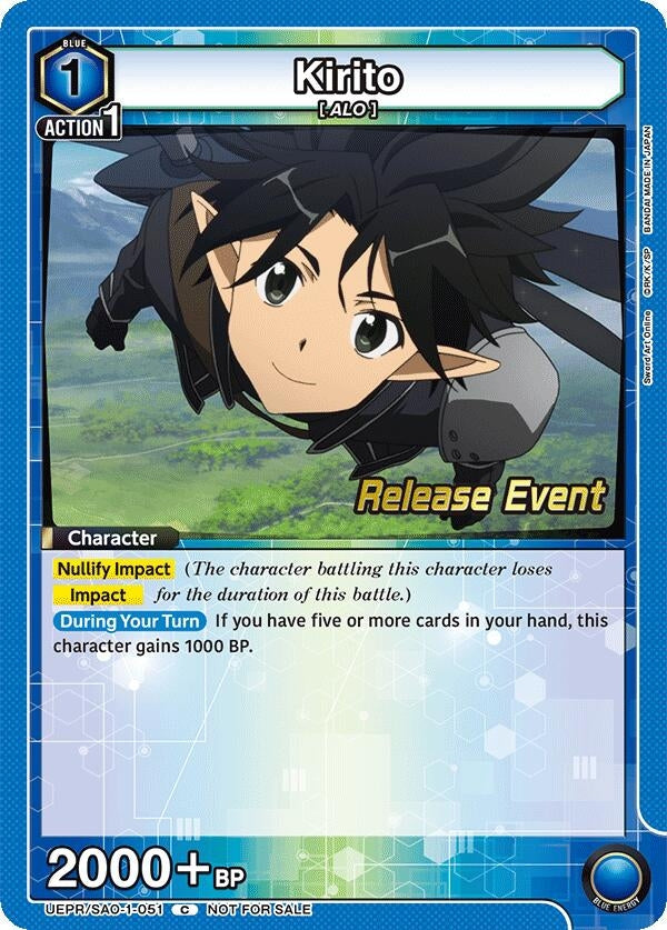 Image for Kirito (051) (UEPR/SAO-1-051) (UE07BT: Sword Art Online Release Event Cards) (UE07BT_RE) - Union Arena