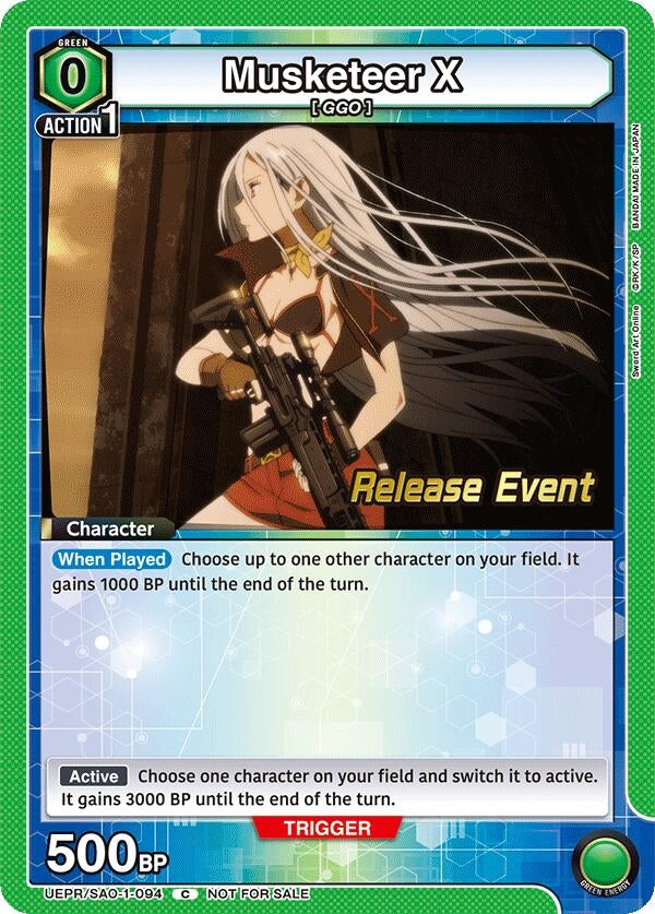 Image for Musketeer X (UEPR/SAO-1-094) (UE07BT: Sword Art Online Release Event Cards) (UE07BT_RE) - Union Arena
